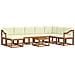 Set di divani da esterno con cuscino 9 pcs Naturale e Crema - Foto miniatura 1