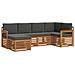 Set divani 6 pcs Naturale e Antracite Legno di Acacia Massello - Foto miniatura 1