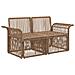 Divano da giardino 2-Numero di posti Beige polyrattan - Foto miniatura 2