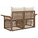 Divano da giardino 2-Numero di posti Beige polyrattan - Foto miniatura 5