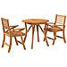 Set da Pranzo per Giardino 3 pz in Legno Massello di Acacia - Foto miniatura 3