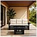 Set Divano da Giardino 4 pz Nero e Bianco Crema polyrattan - Foto miniatura 3