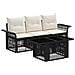 Set Divano da Giardino 4 pz Nero e Bianco Crema polyrattan - Foto miniatura 1