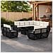Set Divano da Giardino 12 pz Nero e Bianco Crema polyrattan - Foto miniatura 9