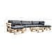 Set Divani Da Giardino Pallet 6pz Con Cuscini Grigi Legno Fsc - Foto miniatura 5