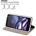 Custodia Compatibile Con Motorola Moto Z In Grigio Chiaro Marrone - Coperchio Protettiva Con Chiusura Magnetica, Funzione Stand E Tasca Per Le Carte - Foto miniatura 5