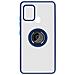 Cover Samsung Galaxy A21s Bimateriale Anello In Metallo Funzione Supporto Blu - Foto miniatura 1