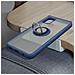 Cover Samsung Galaxy A21s Bimateriale Anello In Metallo Funzione Supporto Blu - Foto miniatura 5