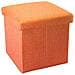 Pouf Pieghevole 30x30x30 Cm In Orange Mandarini Â€“ Cassapanca Cubo Contenitore Imbottito De Tessuto A L'ottica Lino Con Coperchio Â€“ Ottomane Poggapiedi Sgabello Panca Poltrona - Foto miniatura 1