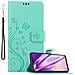 Custodia Compatibile Con Xiaomi Redmi Note 8 Pro In Turchese Fiore - Coperchio Protettivo In Design Floreale Con Chiusura Magnetica, Funzione Stand E Slot Per Carte - Foto miniatura 1