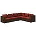 Set Divani Da Giardino 6 Pz Con Cuscini In Polyrattan Marrone - Foto miniatura 1