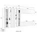 Parete Attrezzata Clemente, Set Salotto Porta Tv A 5 Ante, Mobile Soggiorno Multiuso, 100% Made In Italy, Cm 340x30h180, Bianco Lucido - Foto miniatura 2