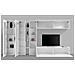 Parete Attrezzata Clemente, Set Salotto Porta Tv A 5 Ante, Mobile Soggiorno Multiuso, 100% Made In Italy, Cm 340x30h180, Bianco Lucido - Foto miniatura 3