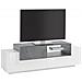 Mobile Porta Tv Pablo, Credenza Bassa Da Soggiorno, Base Porta Tv, 100% Made In Italy, Cm 160x45h51, Bianco Lucido E Cemento - Foto miniatura 4