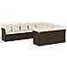 Set Divani Da Giardino 10pz Con Cuscini In Polyrattan Marrone - Foto miniatura 2