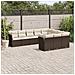 Set Divani Da Giardino 10pz Con Cuscini In Polyrattan Marrone - Foto miniatura 1