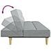 Divano Letto a 2 Posti con Poggiapiedi Grigio Chiaro in Tessuto - Foto miniatura 8