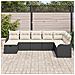 Set Divano da Giardino  8 Pezzi con Cuscini Polyrattan Nero, Divano da Giardino 2 Posti con Cuscini Polyrattan Nero - Foto miniatura 3