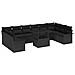 Set Divano Giardino 11 Pezzi Cuscini Rattan Nero,  Divano Giardino Due Posti con Storage e Cuscini Rattan Nero - Foto miniatura 1
