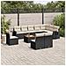 Set Divani da Giardino 11 pz con Cuscini in Polyrattan Nero - Foto miniatura 2