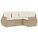 Set Divano da Giardino 4 pz con Cuscini Beige in Polyrattan - Foto miniatura 1