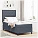 Letto Box Spring con Materasso Grigio Scuro 90x200 cm in Velluto - Foto miniatura 2