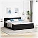 Struttura Letto Pouf con Materasso Nero 200x200 cm in Tessuto - Foto miniatura 3