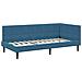 Cornice del letto ad angolo Blu 100 cm x 200 cm Velluto - Foto miniatura 1