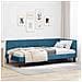 Cornice del letto ad angolo Blu 100 cm x 200 cm Velluto - Foto miniatura 2