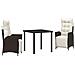 Set da Pranzo per Giardino 3 pcs Marrone Poly Rattan - Foto miniatura 1