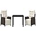 Set da Pranzo per Giardino 3 pcs Marrone Poly Rattan - Foto miniatura 7