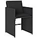 Set da Pranzo per Giardino con cuscino 5 pcs Nero Poly Rattan - Foto miniatura 6