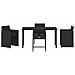 Set da Pranzo per Giardino con cuscino 5 pcs Nero Poly Rattan - Foto miniatura 7