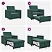 Divano Letto Singolo Verde scuro 90 x 165 x 87 cm Velluto - Foto miniatura 9