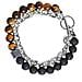 Bracciale Con Perle In Pietra Vulcanica - Bracciale Alla Moda Con Catena In Ferro Naturale Unico - Foto miniatura 3
