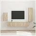 Set mobile TV 4 pcs Rovere Sonoma Legno multistrato - Foto miniatura 2