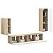 Set mobile TV 4 pcs Rovere Sonoma Legno multistrato - Foto miniatura 3