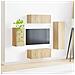Set mobile TV 4 pcs Rovere Sonoma Legno multistrato - Foto miniatura 4