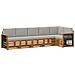 Set divano sezionale con cuscino 5 pcs Naturale e Grigio Chiaro - Foto miniatura 1