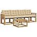 Set di divani da esterno con cuscino 5 pcs Bianco e Beige - Foto miniatura 1