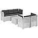 Divano da Giardino 5 Posti con Cuscini Stile Rattan PP Bianco - Foto miniatura 1