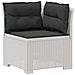 Divano da Giardino 5 Posti con Cuscini Stile Rattan PP Bianco - Foto miniatura 4