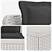 Divano da Giardino 5 Posti con Cuscini Stile Rattan PP Bianco - Foto miniatura 6