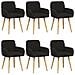Sedie da pranzo 6 pcs Bouclé Nero 59 x 57 x 85 cm - Foto miniatura 1