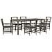 Set da pranzo per esterni 7 pz Grigio polyrattan - Foto miniatura 1