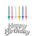Decorazione Per Torte Happy Birthday + Candele Taglia Unica - Foto miniatura 1
