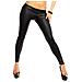 Legging Pantalone Da Donna Nero Effetto Pelle Taglia Comodo E Pratico Taglia M / l - Foto miniatura 2