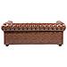 Divano Vintage A 3 Posti In Pelle Sintetica Marrone Invecchiato Chesterfield - Foto miniatura 19