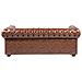 Divano Vintage A 3 Posti In Pelle Sintetica Marrone Invecchiato Chesterfield - Foto miniatura 25