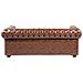 Divano Vintage A 3 Posti In Pelle Sintetica Marrone Invecchiato Chesterfield - Foto miniatura 31